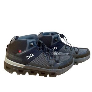 On Running Cloudtrax Hiking Boots Womens 5.5 Black Asphalt 53.98588 Mid Top
